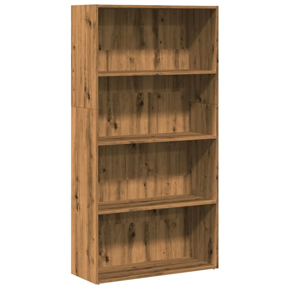 Bibliothèque chêne artisanal 80x30x152 cm bois d'ingénierie
