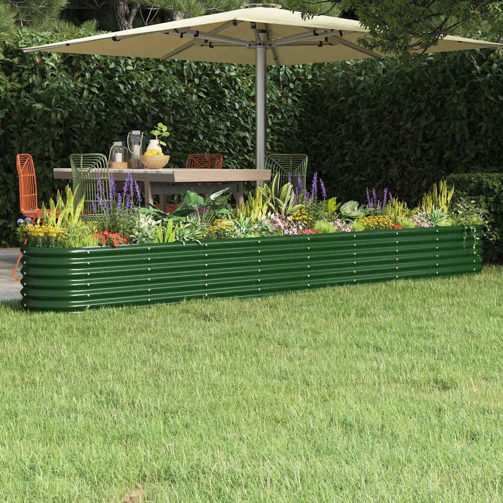 Jardinière surélevée acier potager pour jardin balcon vert 332x40x36 cm