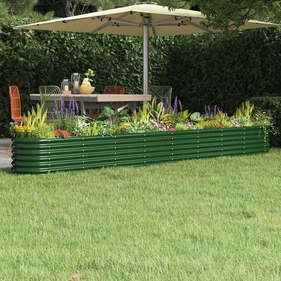Jardinière surélevée acier potager pour jardin balcon vert 332x40x36 cm