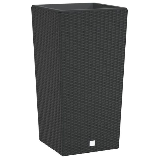 Jardinière d'extérieur et intérieur amovible anthracite 21 /49 l rotin pp