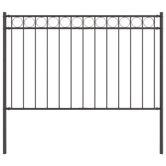 Clôture de jardin grise 1,7 x 1 m en acier