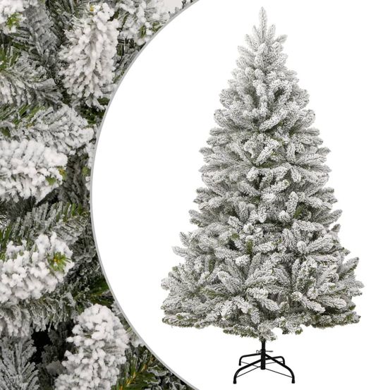 Sapin de noël artificiel floqué pvc grand format pour intérieur blanc 270 cm