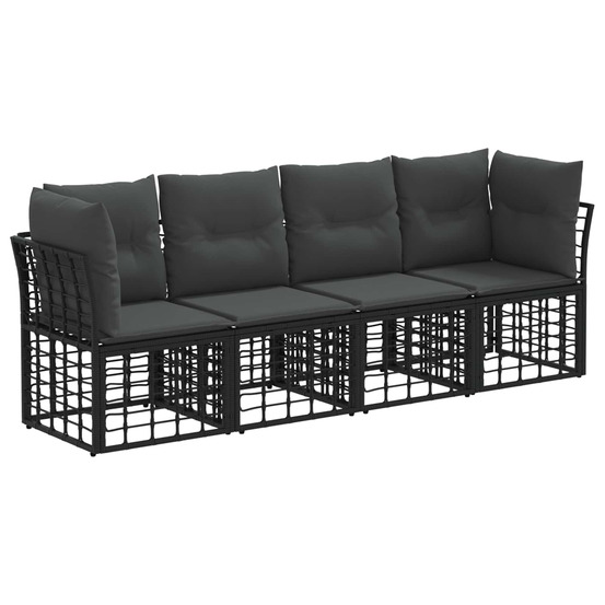 Ensemble de canapés d'extérieur noir polyester