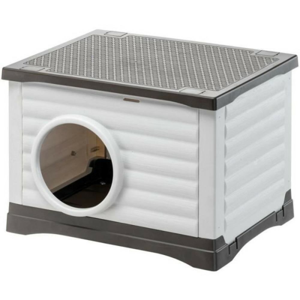 Niche - - petvilla 60 - 54 x 43 x 38,5 cm - blanc / gris