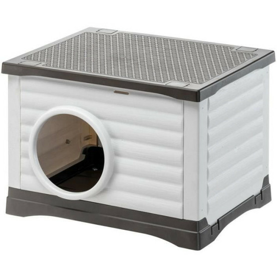 Niche - - petvilla 60 - 54 x 43 x 38,5 cm - blanc / gris