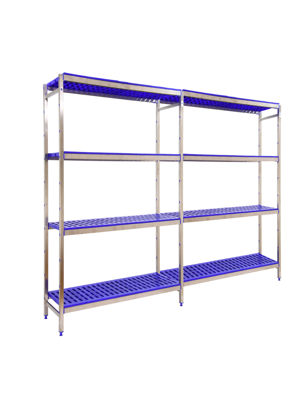 Etagère sans vis simoninox initial 4pp/2000x2490x500 a.inox/bleu 2000x2490x500 - simonrack