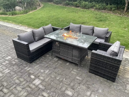 Mobilier de jardin en rotin extérieur canapé set