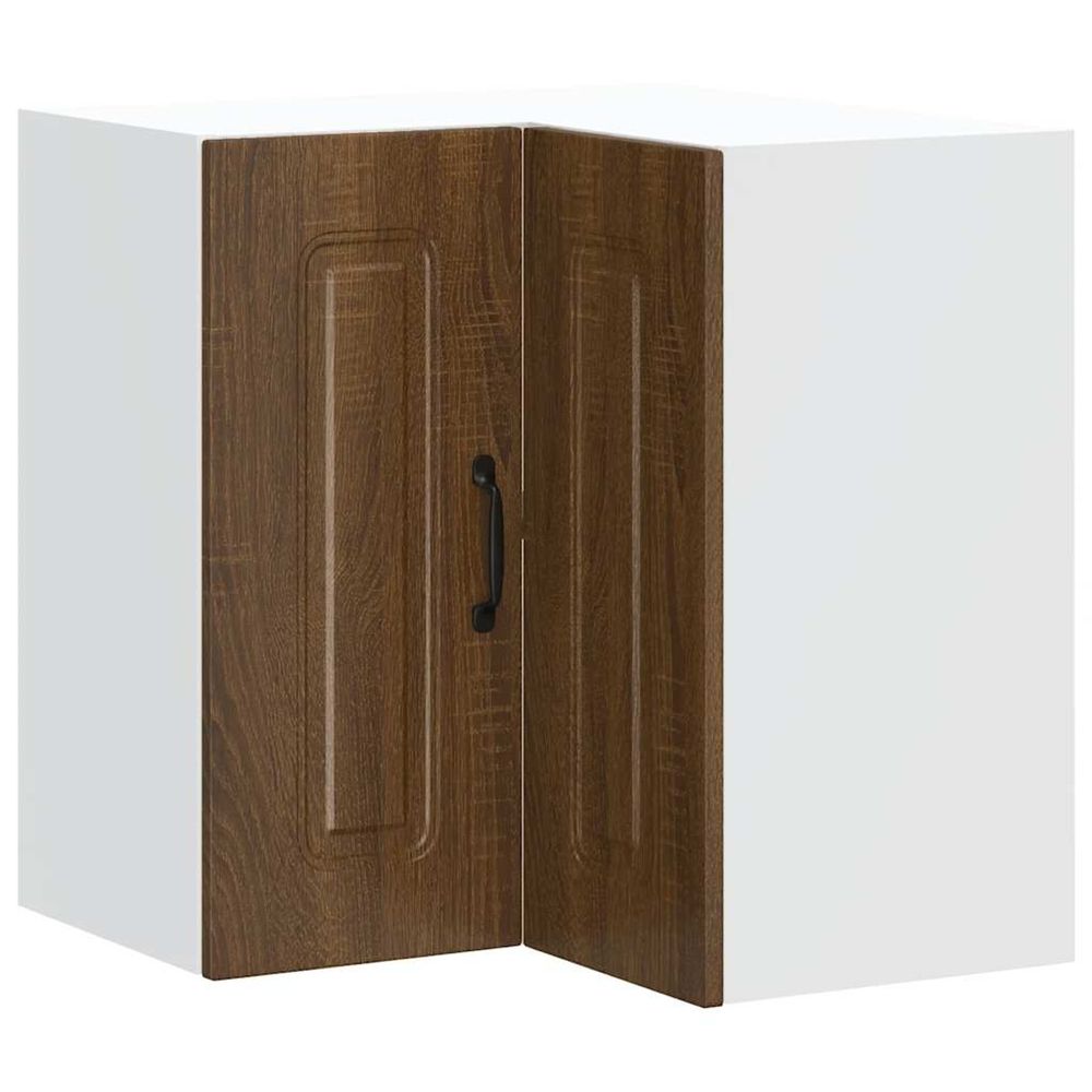 Armoire murale d'angle de cuisine kalmar chêne marron