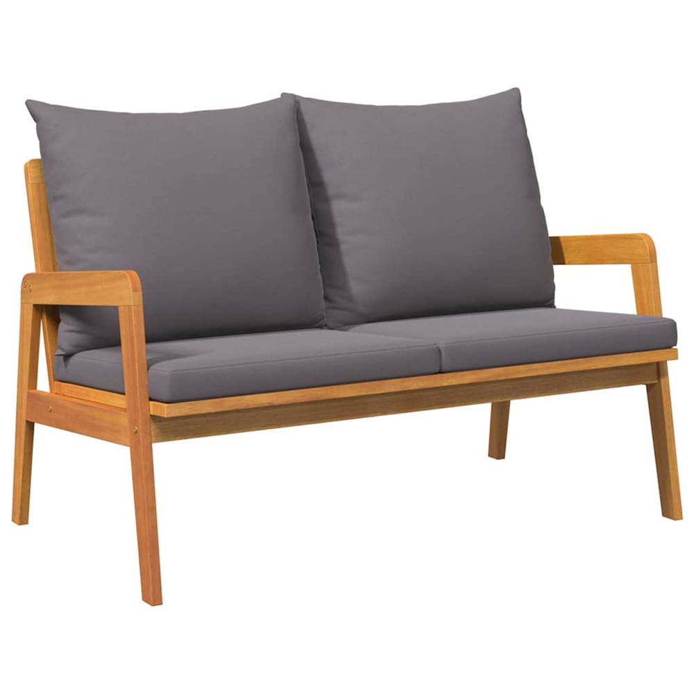 Banc de jardin avec coussin marron bois d'acacia massif