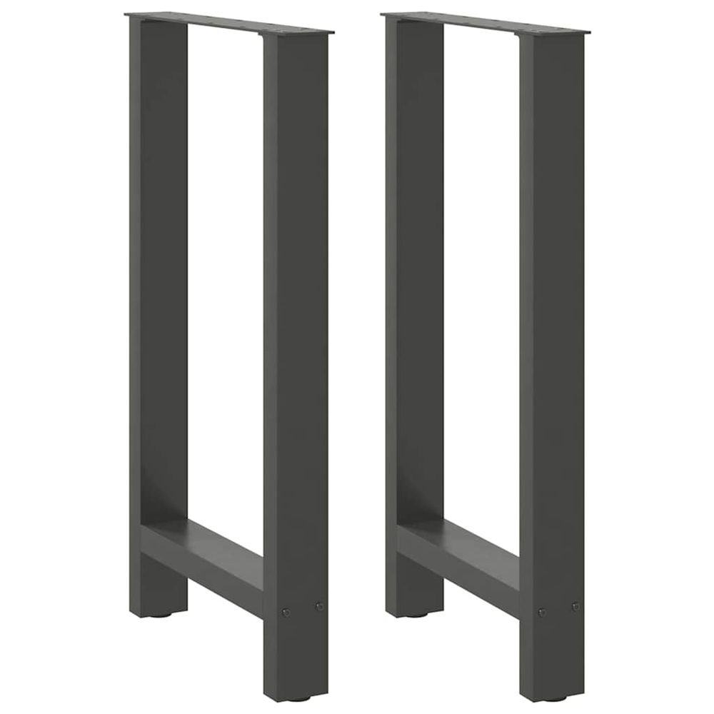 Pieds de table de bar anthracite 2 pièces 40 x (90-91) cm acier