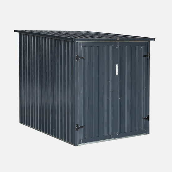Garage à vélo. Rangement 2 vélos. Gris en acier galvanisé. L 142 x p 198 x h 157 cm