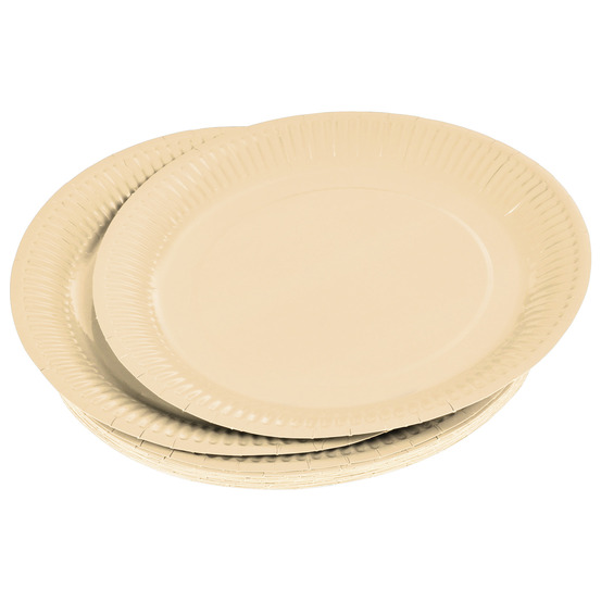 Set de 20 assiettes carton 23 cm unies creme
