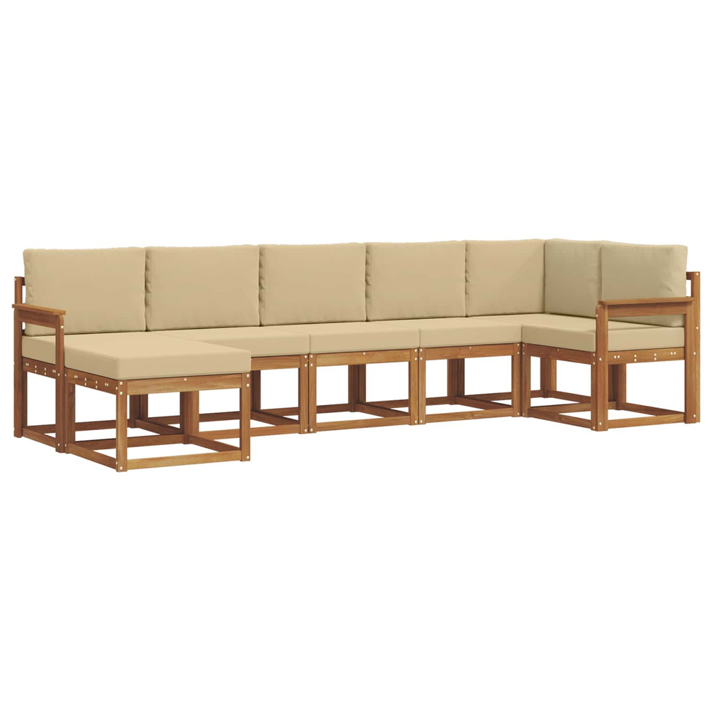 Ensemble de canapés d'extérieur 7 pcs naturel et beige