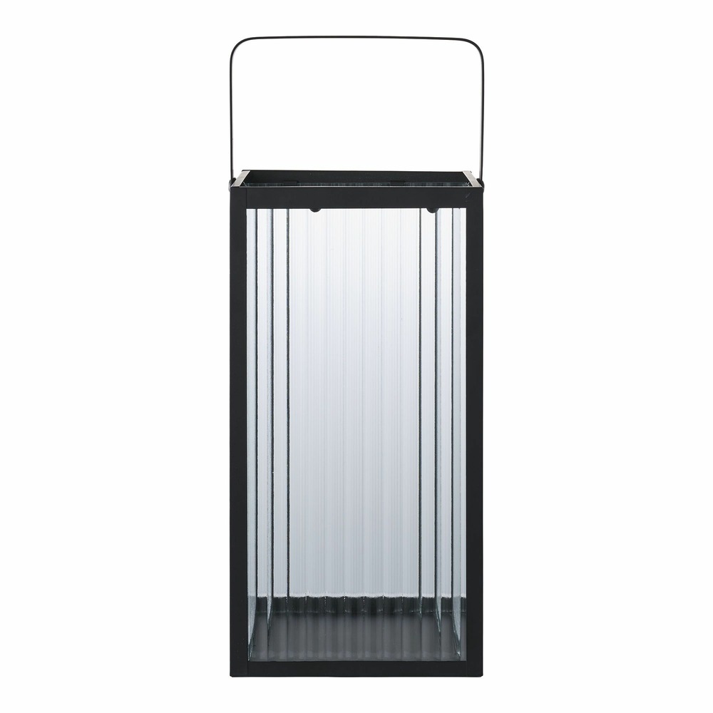 Lanterne en métal noir et verre 30 cm
