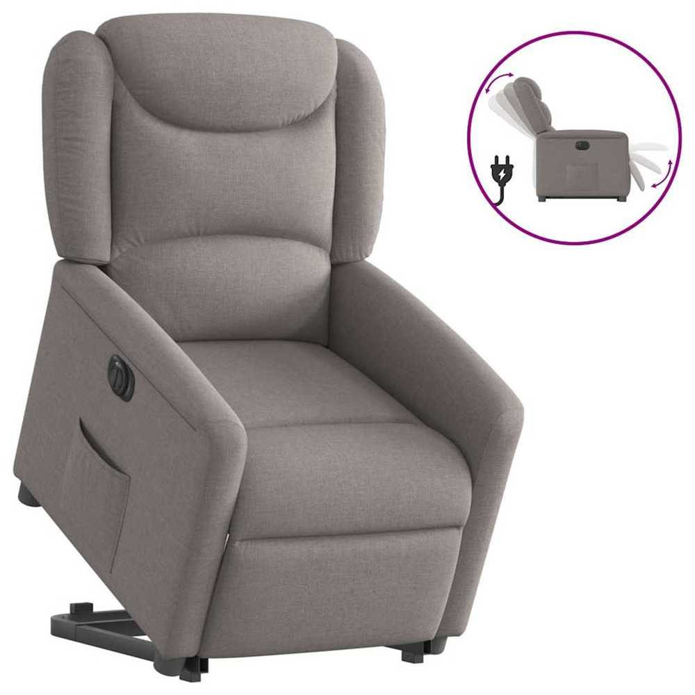 Fauteuil inclinable électrique taupe tissu
