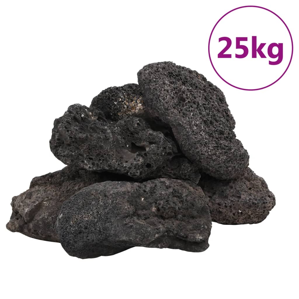 Roches volcaniques 25 kg noir 10-30 cm