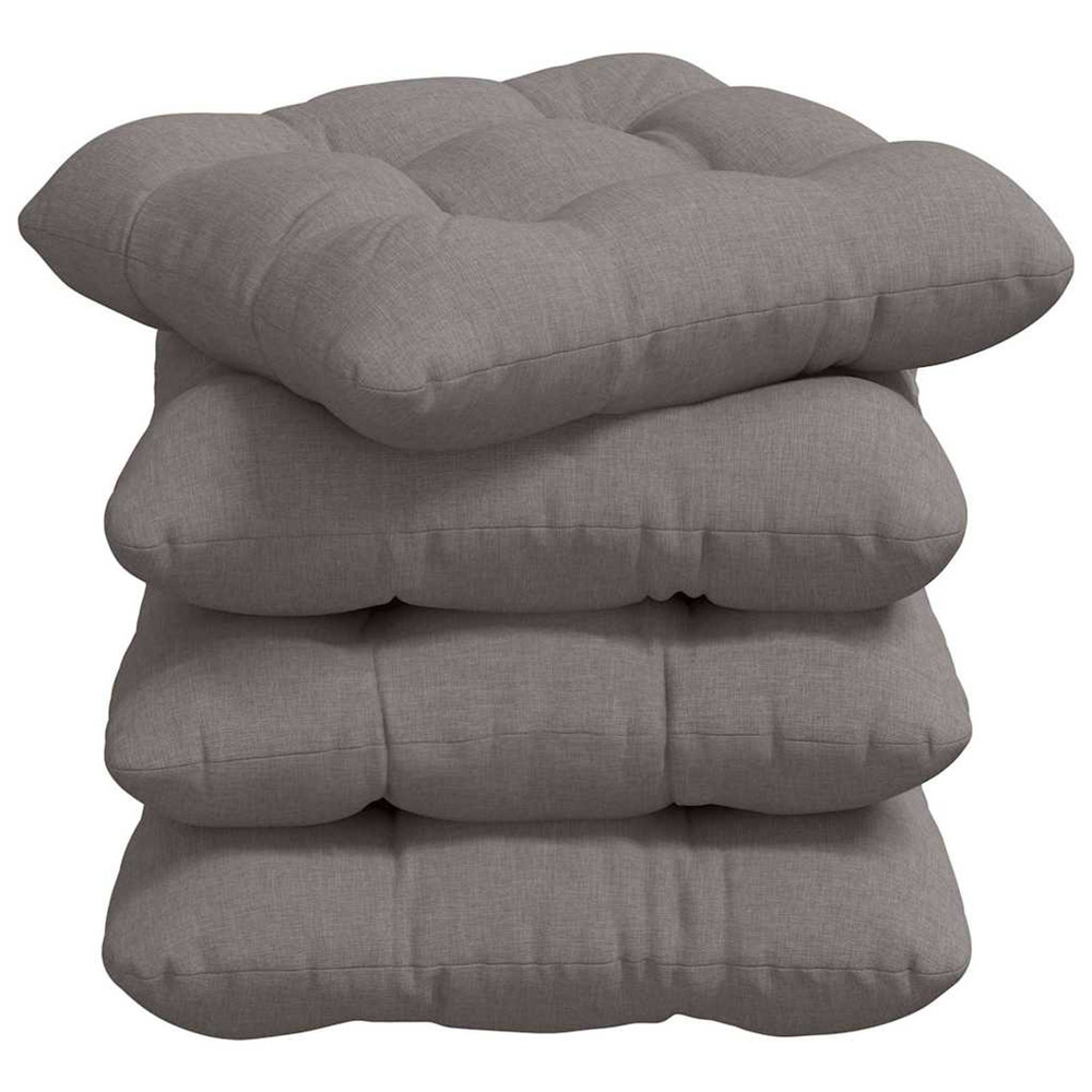 Coussins de siège 4 pcs taupe 40 x 40 x 12 cm tissu