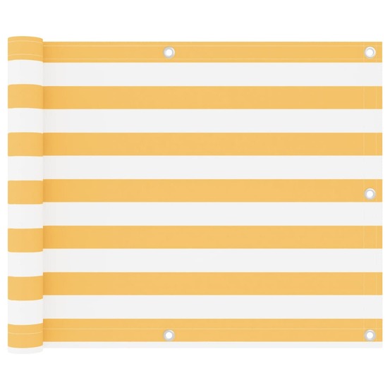 Écran de balcon blanc et jaune 75x500 cm tissu oxford
