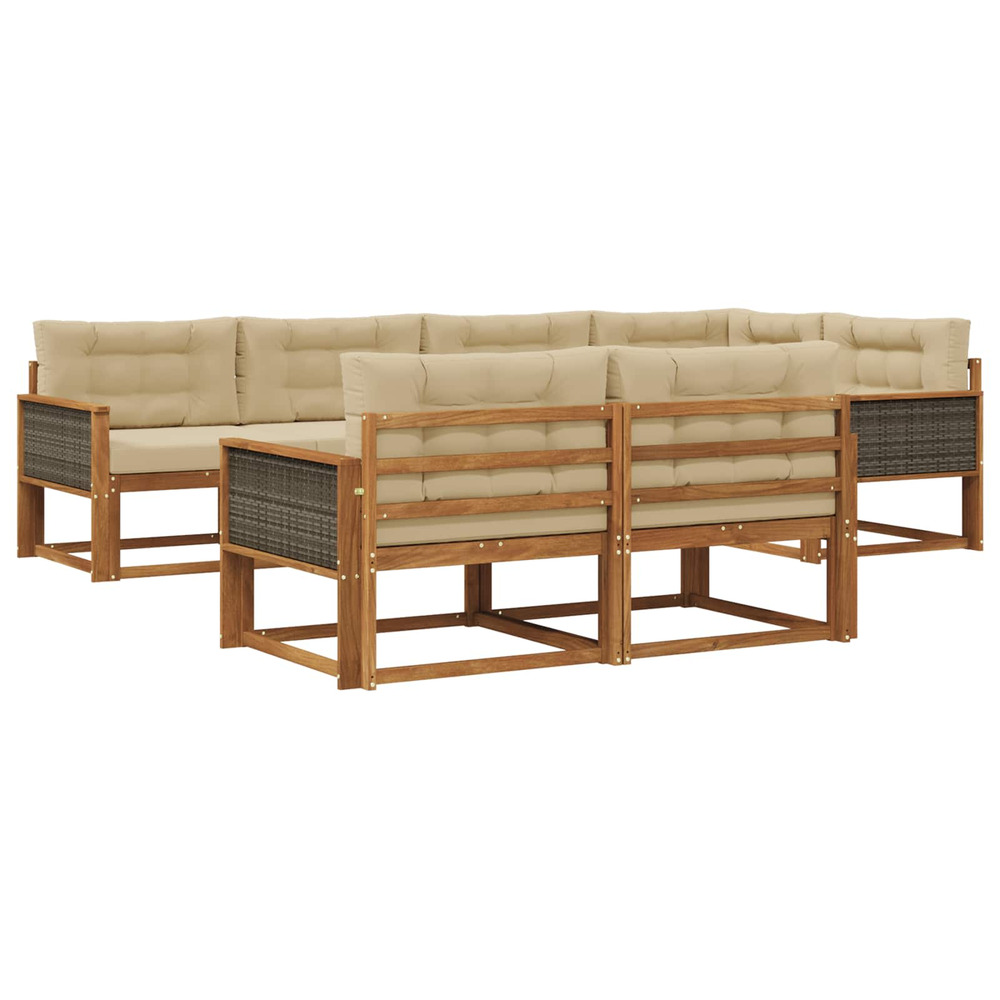 Ensemble de canapés d'extérieur 7 pcs naturel et beige