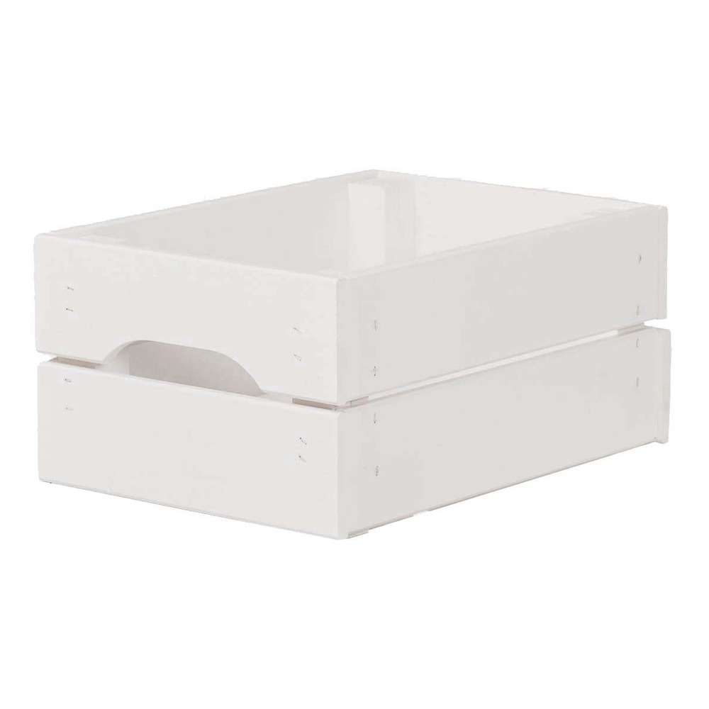 Caisse de rangement en pin petit modèle 31 x 23 x 15 cm blanc
