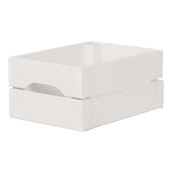 Caisse de rangement en pin petit modèle 31 x 23 x 15 cm blanc