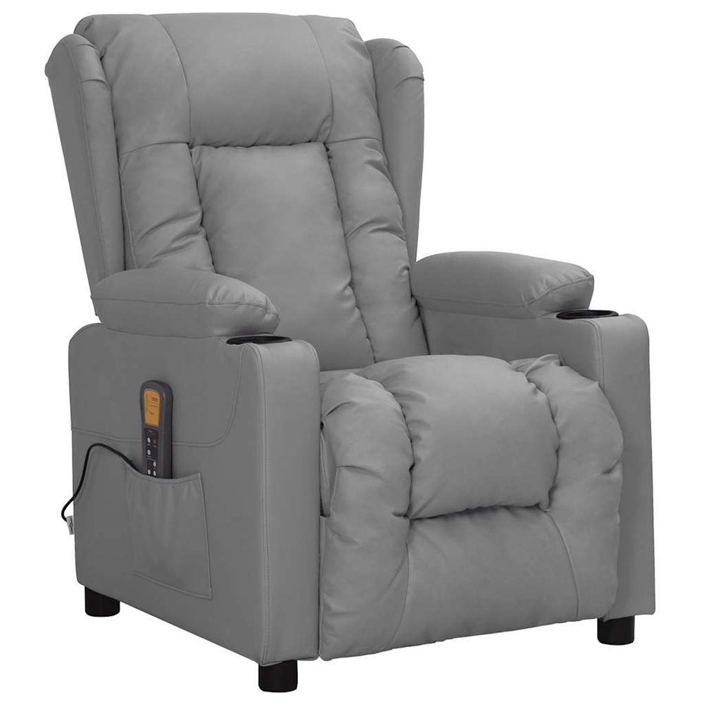 Fauteuil de massage gris similicuir