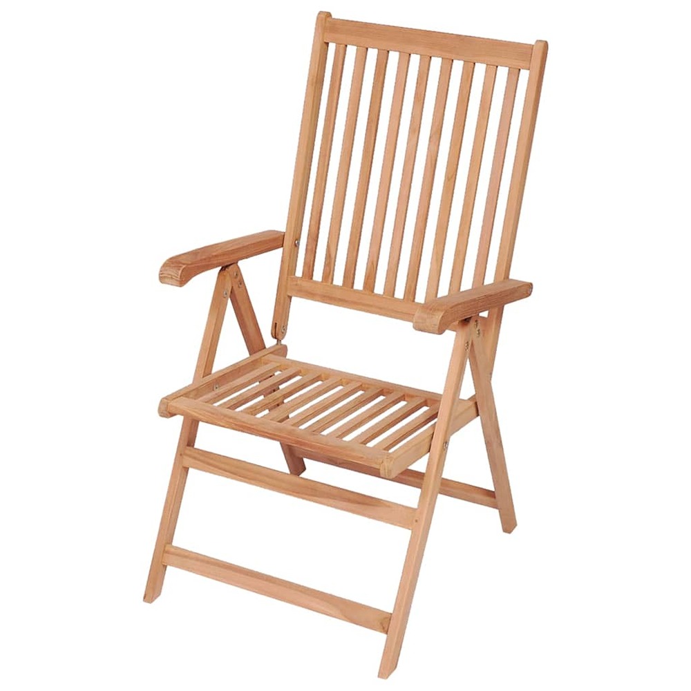 Chaises inclinables de jardin lot de 2 bois de teck solide