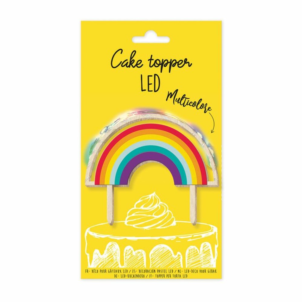 Cake topper led arc-en-ciel