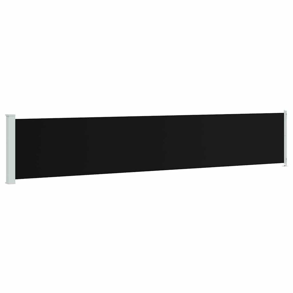 Auvent latéral rétractable de patio 117x614 cm noir