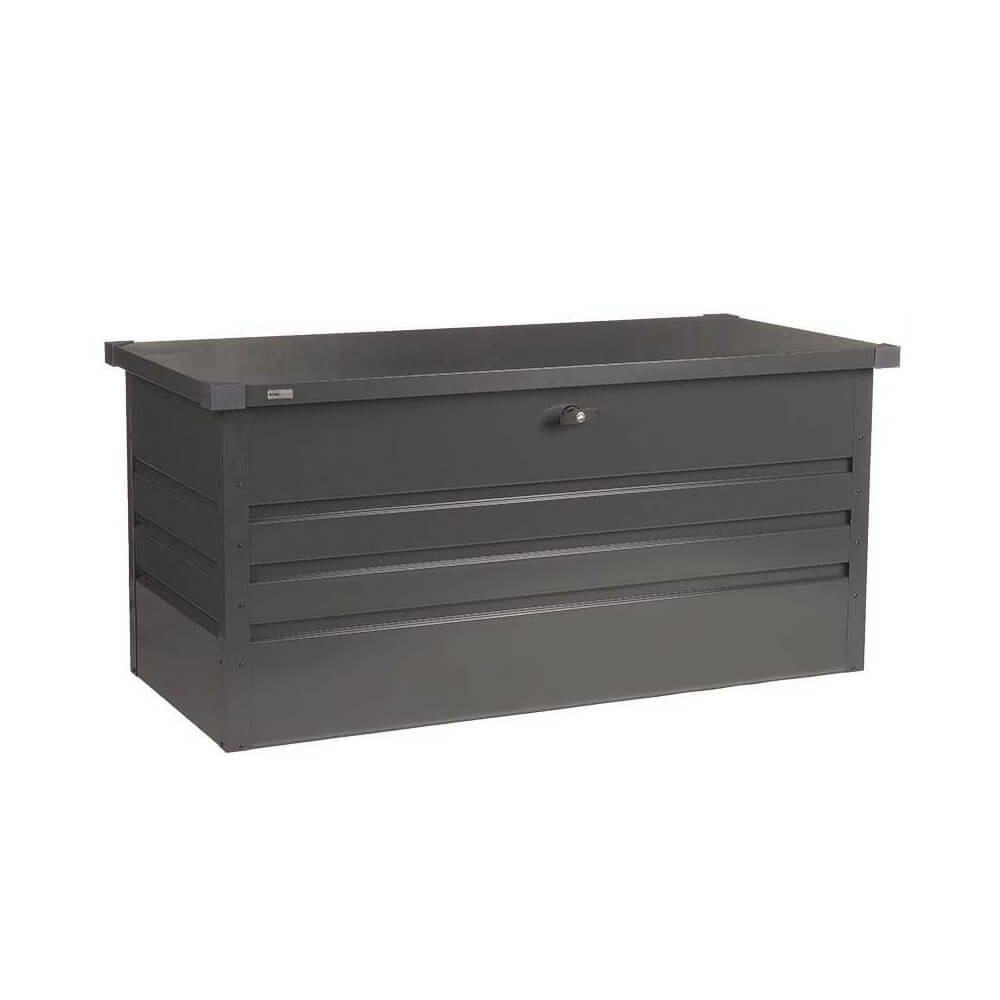 Home deluxe - coffre de rangement en métal - megabox xl, anthracite - capacité 400 l, dimensions : 126 x 56 x 62 cm, tôle d'acier
