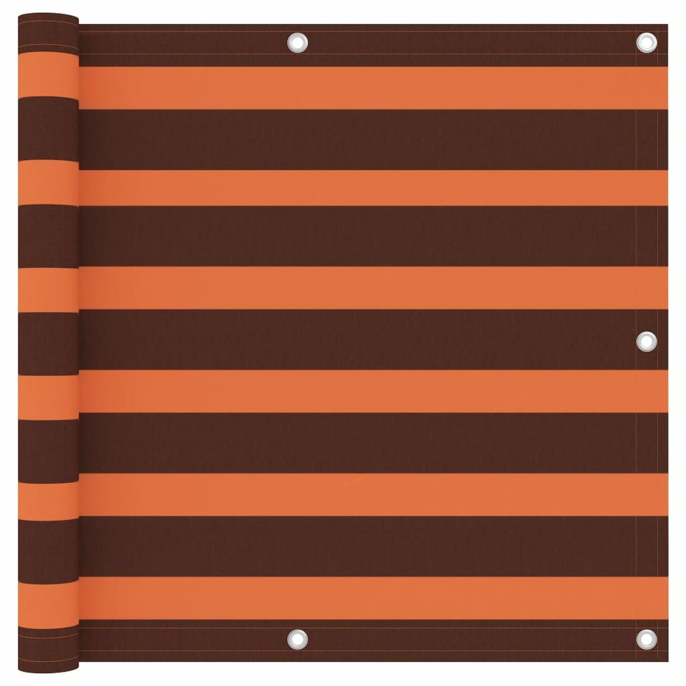 Écran de balcon brise pare vue protection confidentialité 90 x 600 cm tissu oxford orange et marron