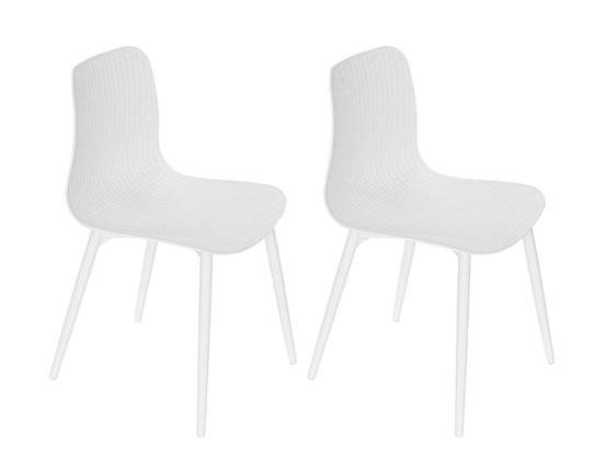 Lot de 2 chaises de jardin en aluminium et résine blanc corfou