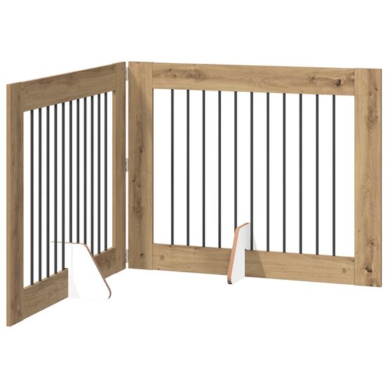 Porte de chien pliable avec supports 2 pc chêne artisanal