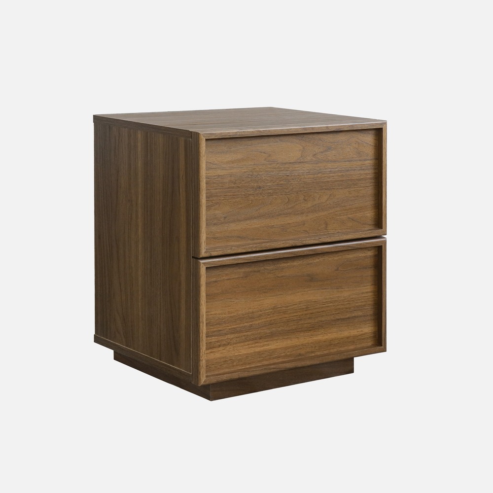 Table de chevet effet bois 2 tiroirs l 42 x p 38 x h 48cm - kuba