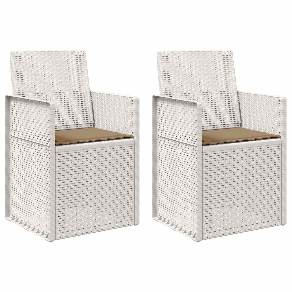 Chaises de jardin salle à manger 2 pc blanc et taupe pp