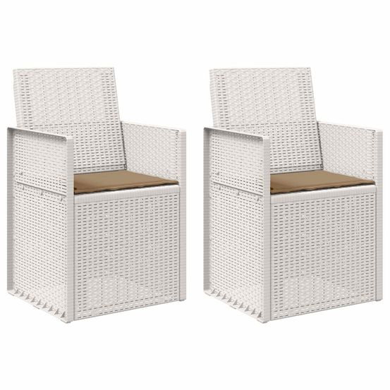 Chaises de jardin salle à manger 2 pc blanc et taupe pp