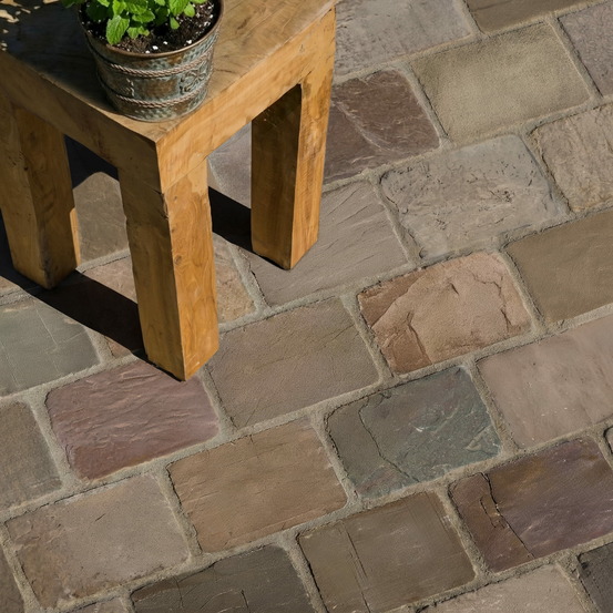 Pavé grès kandla multicolore 20x14x3-5 cm (vendu au m² - 30 pavés/m²) - ro'ma nature