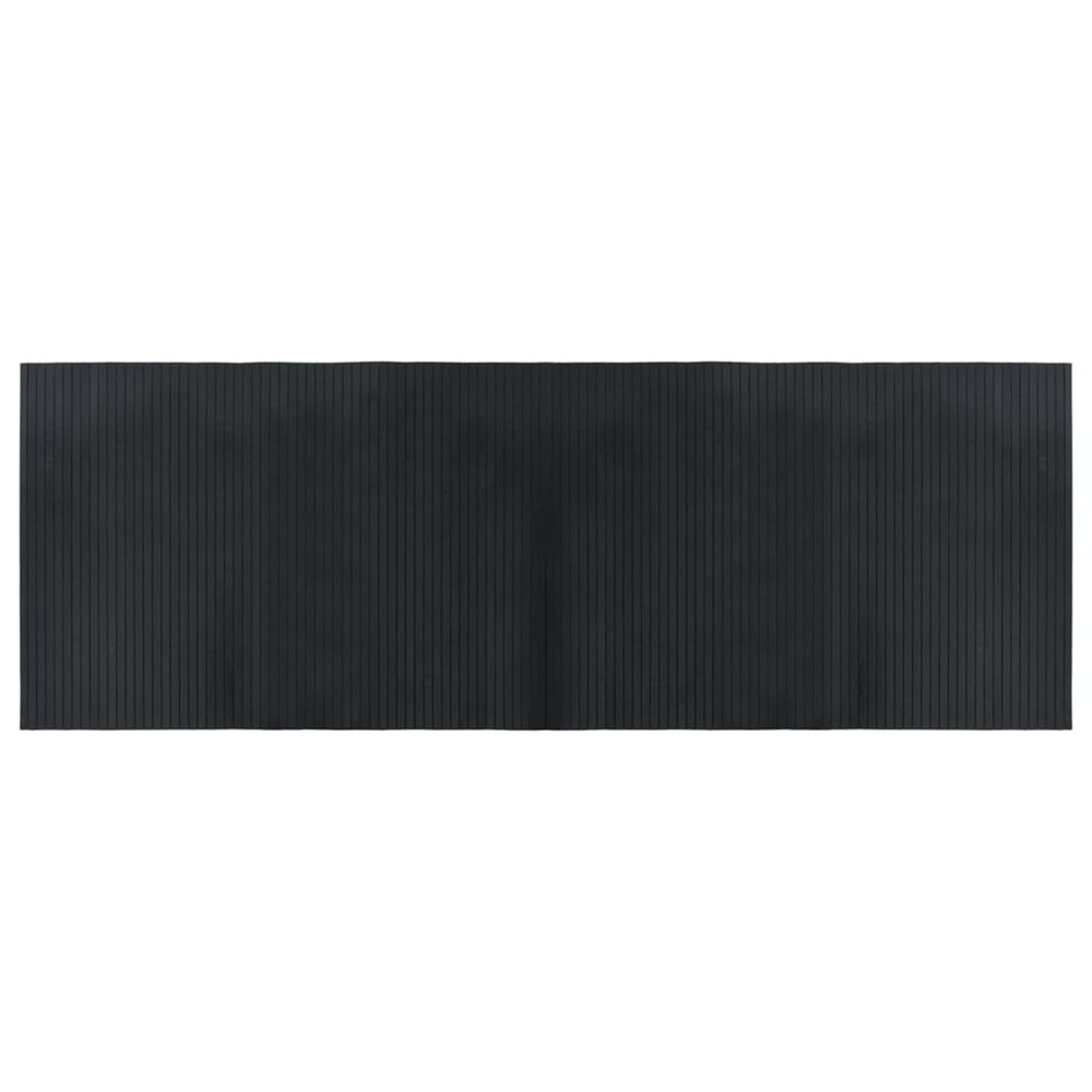 Tapis rectangulaire noir 70x200 cm bambou