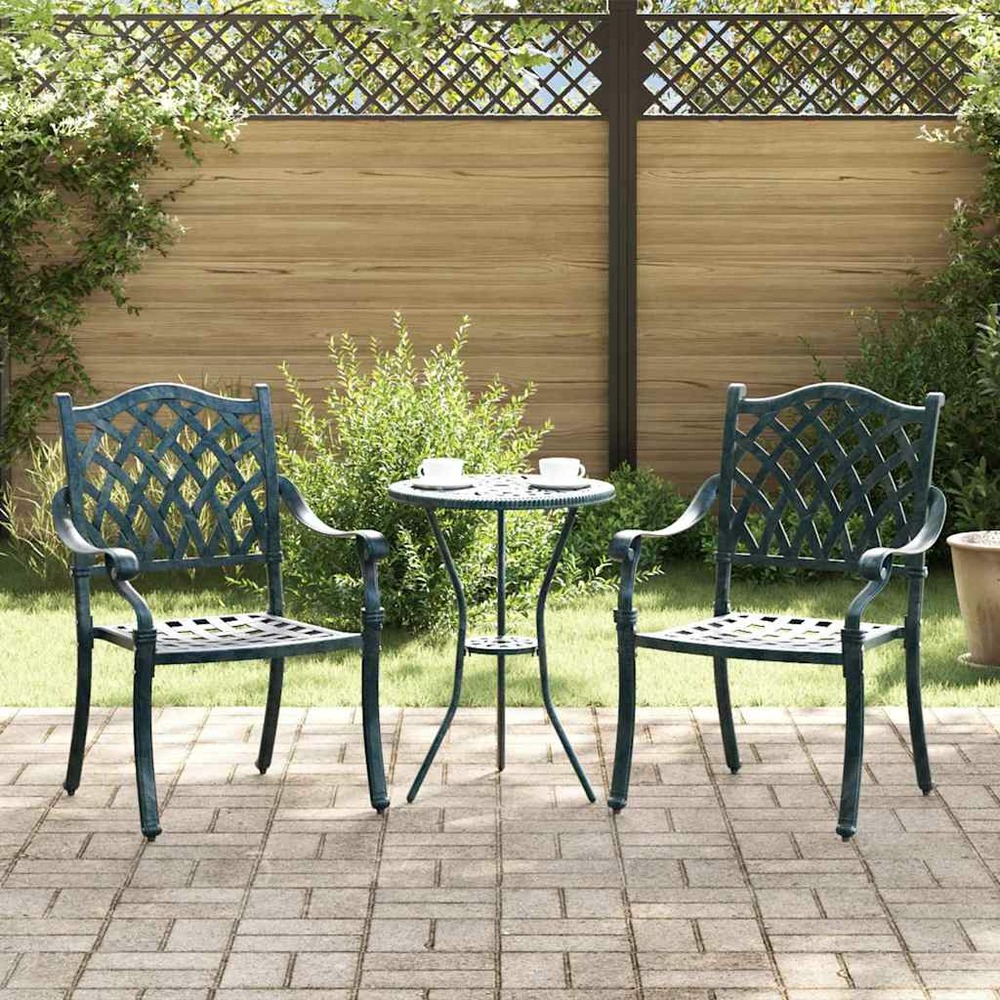 Chaise de jardin 2 pcs vert 56 x 55 x 92,5 cm aluminium