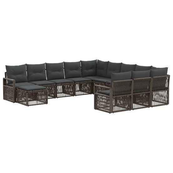 Ensemble de canapé de jardin 12 pc gris polyrotin