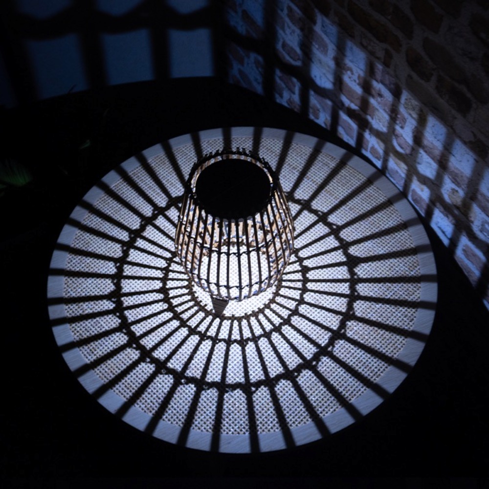 Lampe solaire elvira bambou métal 100 lumens