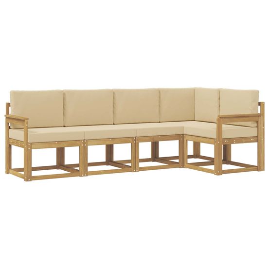 Ensemble de canapés d'extérieur 5 pc blanc et beige
