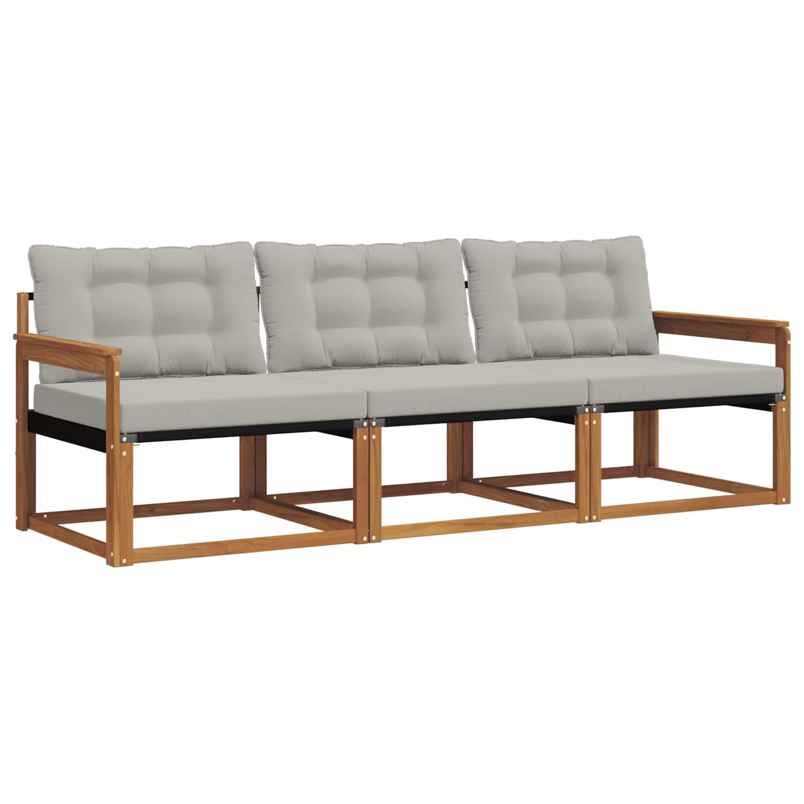 Ensemble de canapés d'extérieur 3 pcs gris naturel et clair