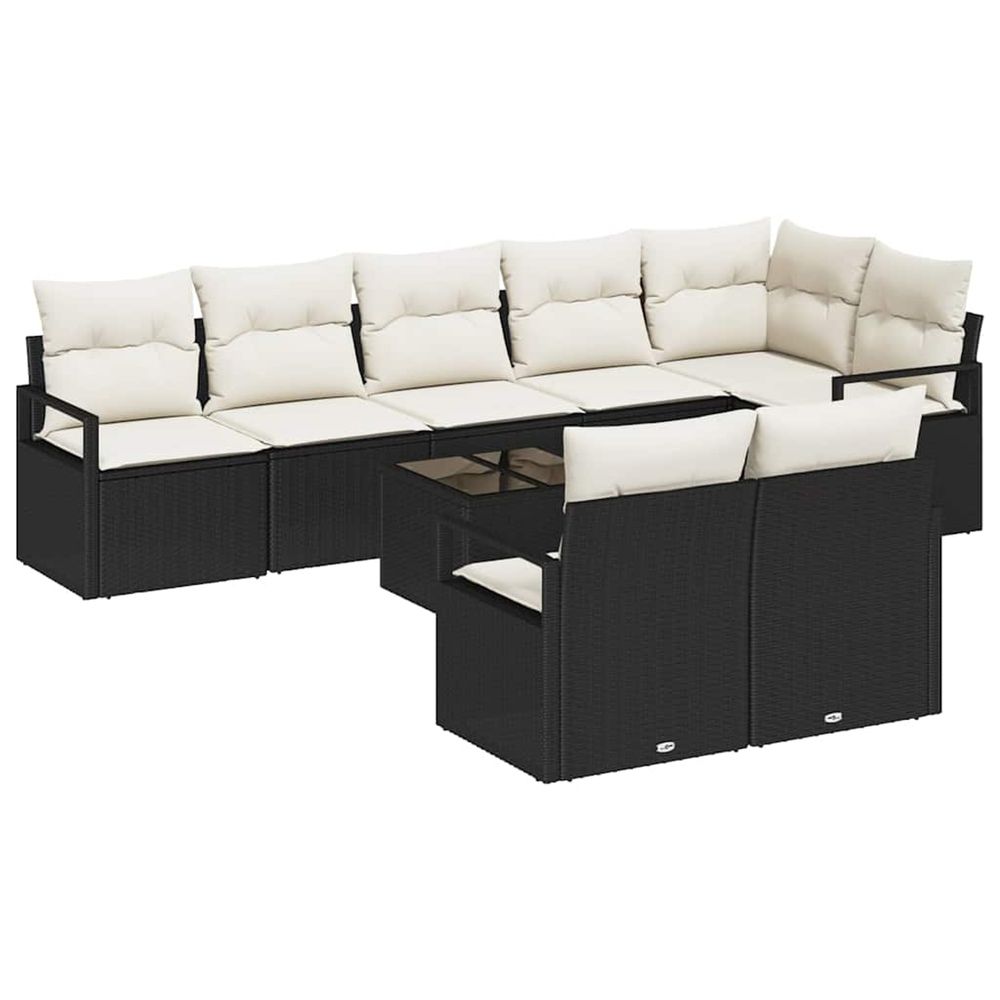 Ensemble de canapés 9 pc noir polyrotin