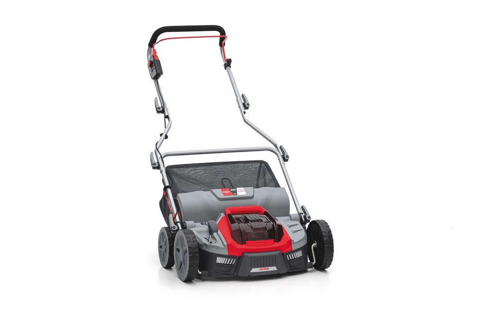 Scarificateur-aérateur sans fil 3en1 - 36v - acier inoxydable - bac 45l - largeur de coupe 36cm - compatible batteries bosch