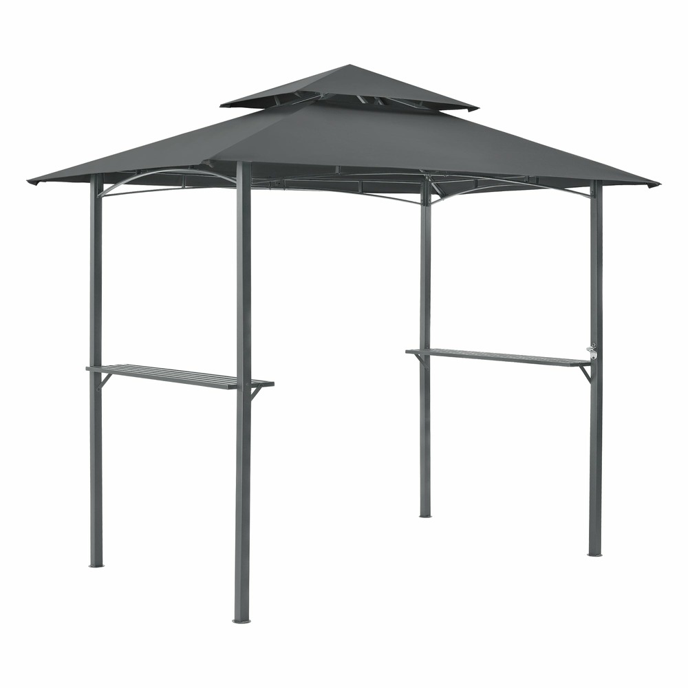 Tonnelle de barbecue 250 x 241 x 151 cm anthracite gris foncé