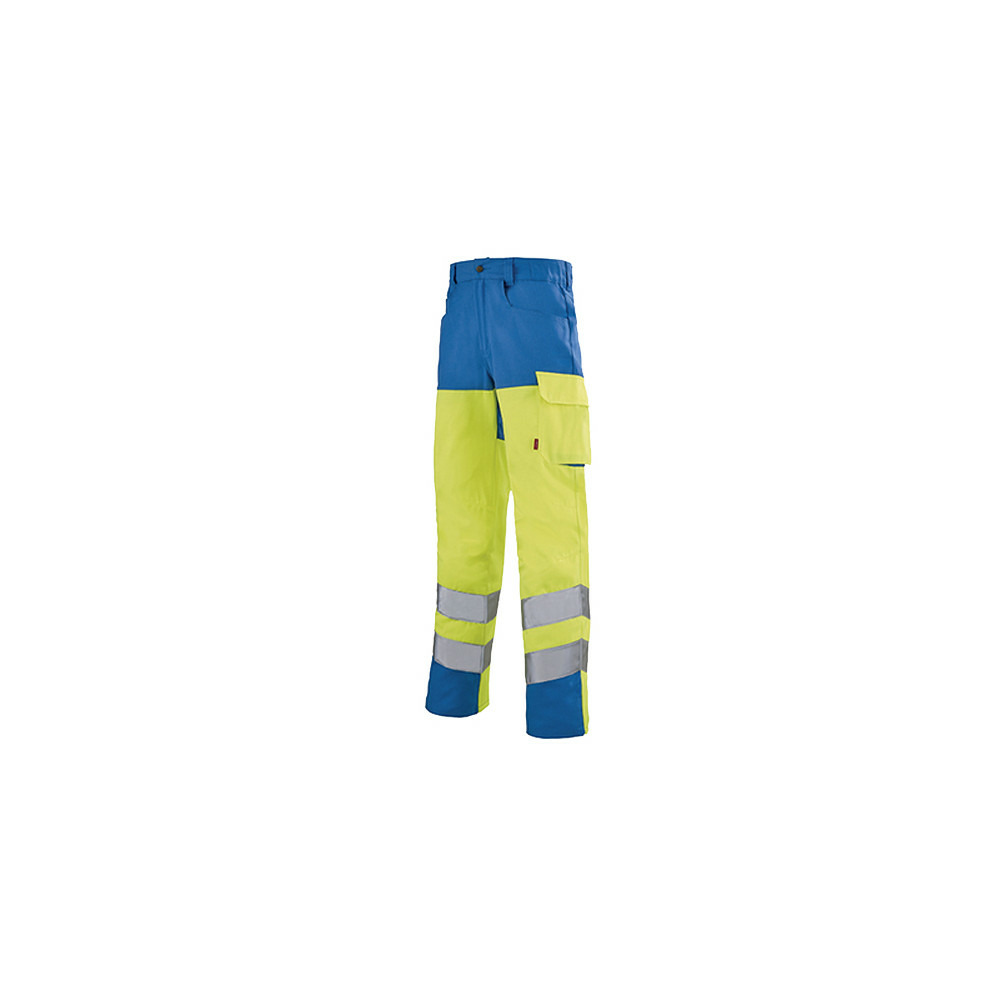 Pantalon de travail haute visibilité iris work vision 2 jaune fluo bleu azur t6 lafont la 1hvnxcp 6 592 6