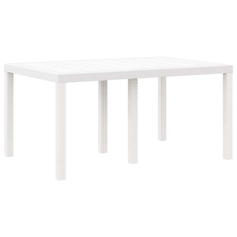 Ensemble de salle à manger pour jardin 5 pc blanc rattan polt