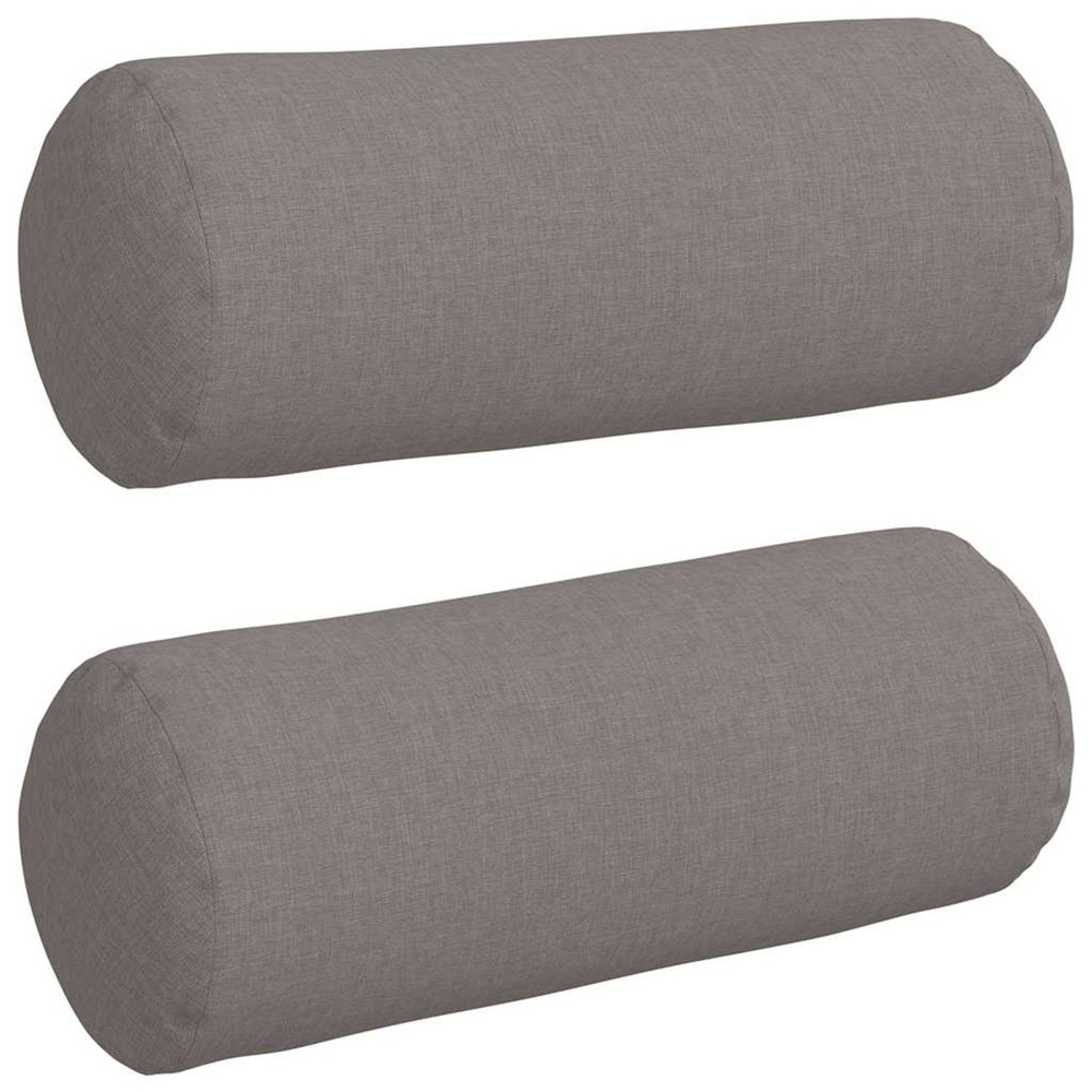 Coussins d'accent 2 pcs taupe ø 15 x 40 cm tissu
