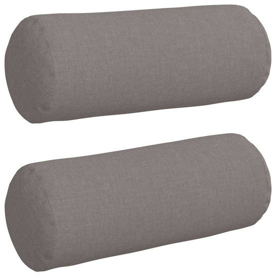 Coussins d'accent 2 pcs taupe ø 15 x 40 cm tissu